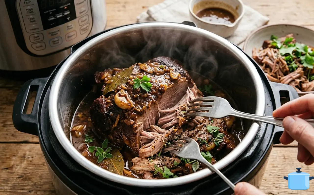 Temperei esse pernil na panela elétrica e ele ficou tão macio que desmanchava sozinho, sem esforço nenhum