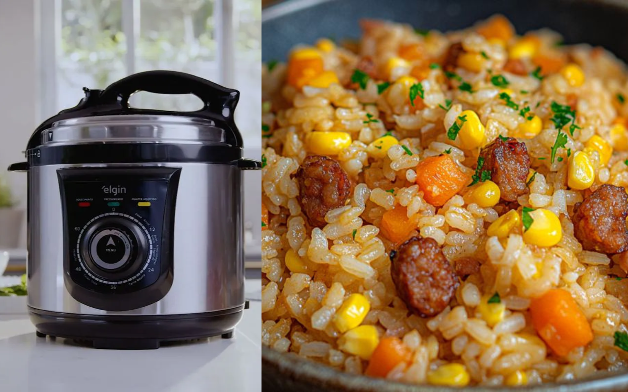 Preparei um arroz com legumes econômico na panela de pressão elétrica e ele ficou soltinho, saboroso e perfeito para economizar no dia a dia