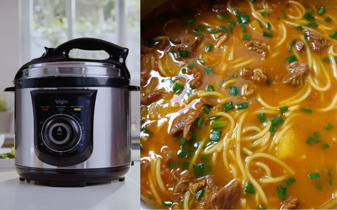 Preparei uma sopa nutritiva feita na pressão na panela de pressão elétrica e ela ficou completa, saborosa e perfeita para fortalecer a família