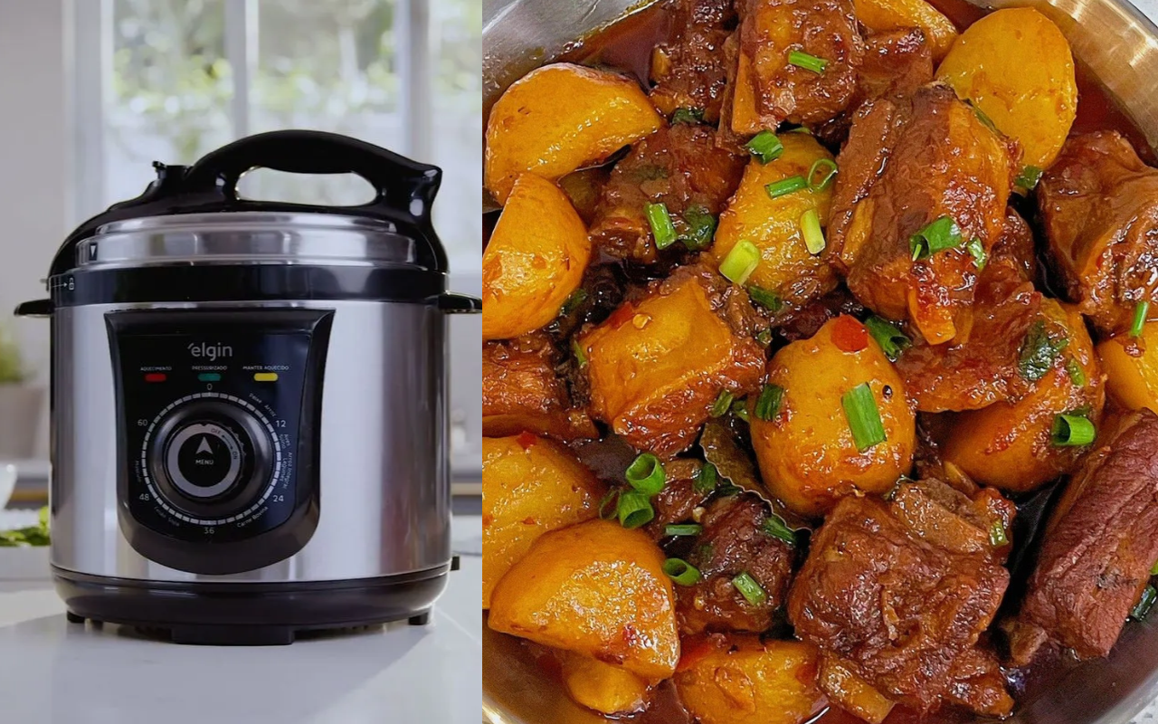 Preparei uma receita simples para família grande na panela de pressão elétrica e todo mundo repetiu o prato sem gastar muito